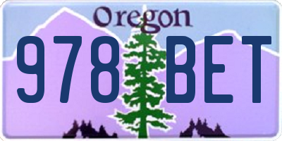 OR license plate 978BET