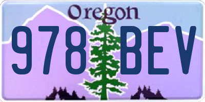 OR license plate 978BEV