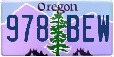 OR license plate 978BEW