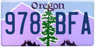 OR license plate 978BFA