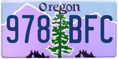 OR license plate 978BFC