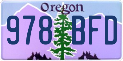 OR license plate 978BFD
