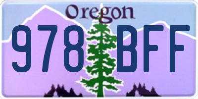 OR license plate 978BFF