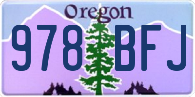 OR license plate 978BFJ