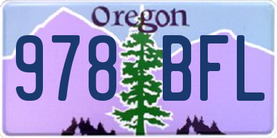 OR license plate 978BFL