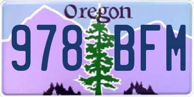 OR license plate 978BFM