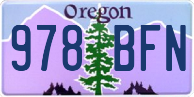 OR license plate 978BFN