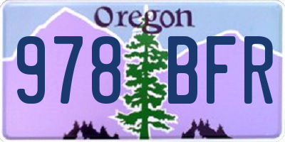 OR license plate 978BFR
