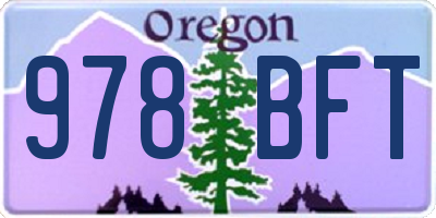OR license plate 978BFT