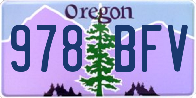 OR license plate 978BFV