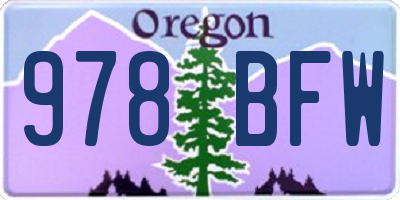 OR license plate 978BFW