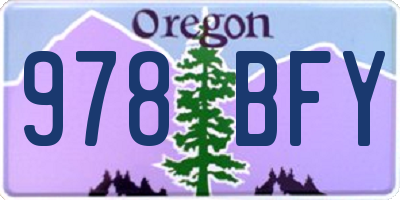 OR license plate 978BFY