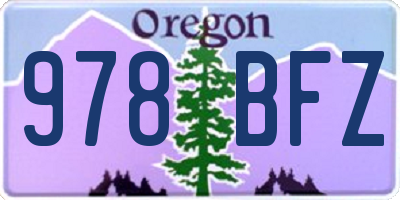 OR license plate 978BFZ
