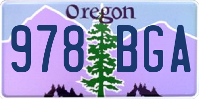 OR license plate 978BGA