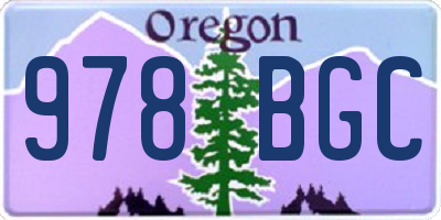 OR license plate 978BGC