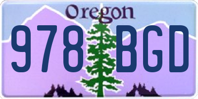 OR license plate 978BGD