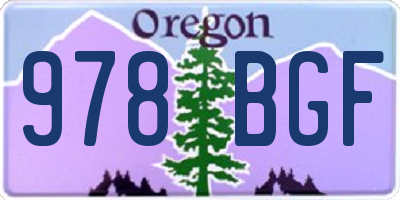 OR license plate 978BGF