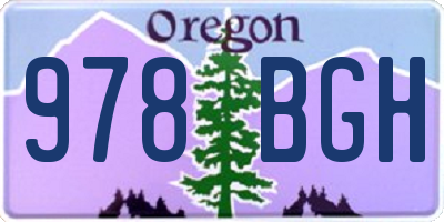 OR license plate 978BGH