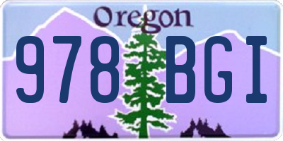 OR license plate 978BGI