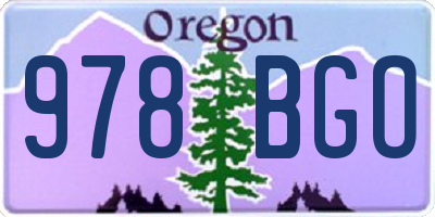 OR license plate 978BGO