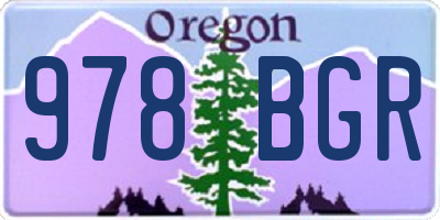 OR license plate 978BGR