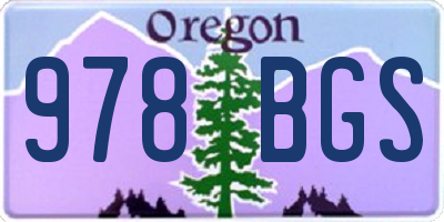 OR license plate 978BGS