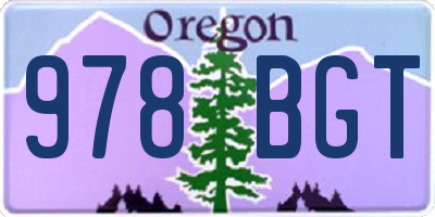 OR license plate 978BGT