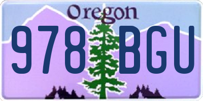 OR license plate 978BGU