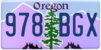 OR license plate 978BGX