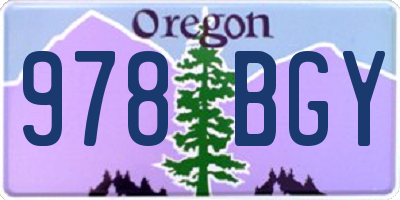 OR license plate 978BGY