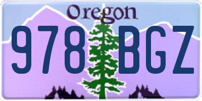 OR license plate 978BGZ