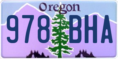 OR license plate 978BHA