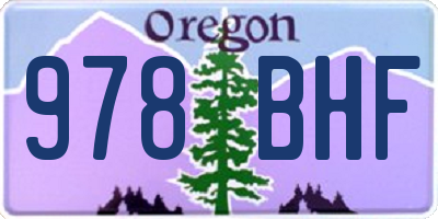 OR license plate 978BHF