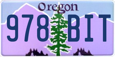OR license plate 978BIT