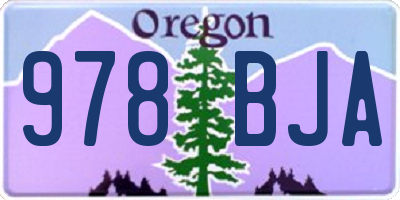 OR license plate 978BJA