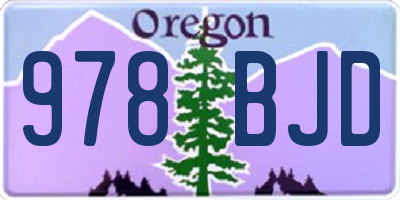 OR license plate 978BJD