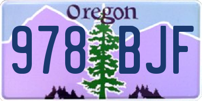 OR license plate 978BJF