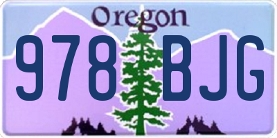 OR license plate 978BJG