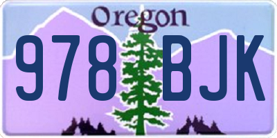 OR license plate 978BJK