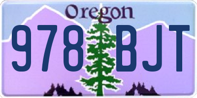 OR license plate 978BJT