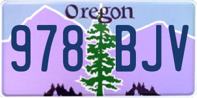 OR license plate 978BJV