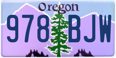 OR license plate 978BJW