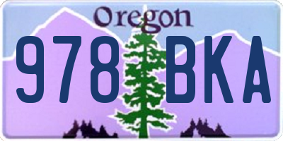 OR license plate 978BKA