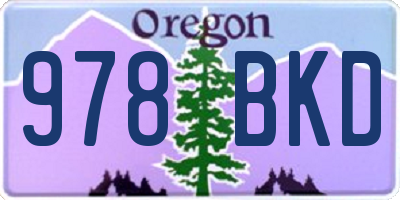 OR license plate 978BKD