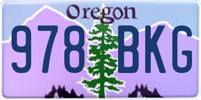 OR license plate 978BKG