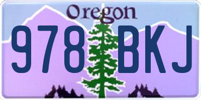 OR license plate 978BKJ