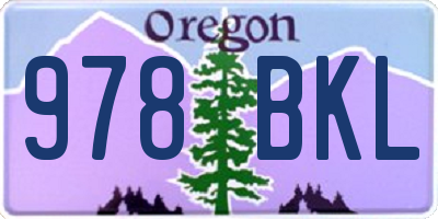 OR license plate 978BKL
