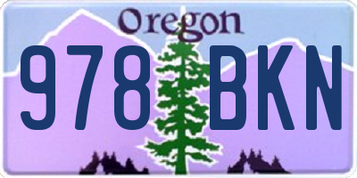 OR license plate 978BKN