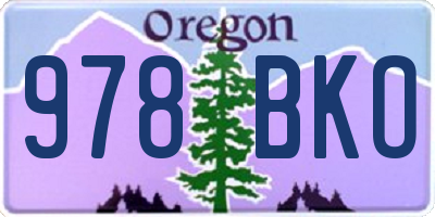OR license plate 978BKO