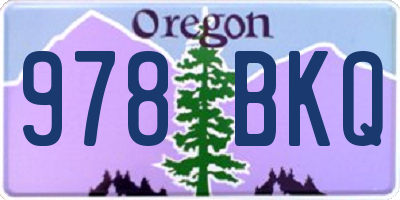 OR license plate 978BKQ